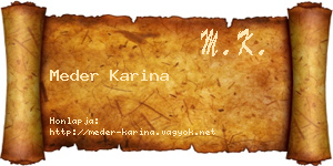 Meder Karina névjegykártya